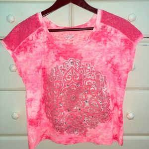 SOLD! JUSTICE Pink Burnout Top